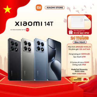 Điện thoại thông minh Xiaomi 14T 12/256 GB - 12/512 GB Chính hãng bảo hành 24 Tháng - (Nguyên Seal)