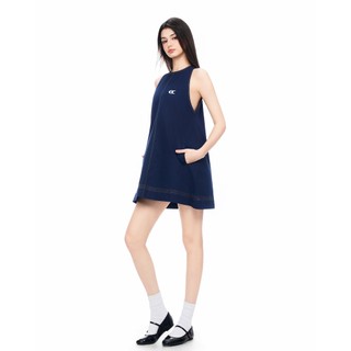 CARA Đầm ngắn sát nách nữ Bison form rộng viền chỉ nổi năng động