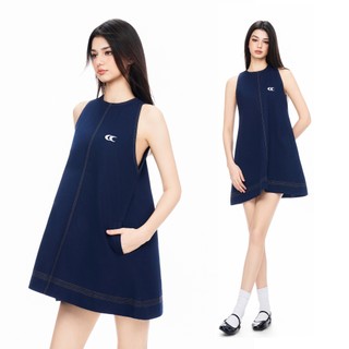 CARA Đầm ngắn sát nách nữ Bison form rộng viền chỉ nổi năng động