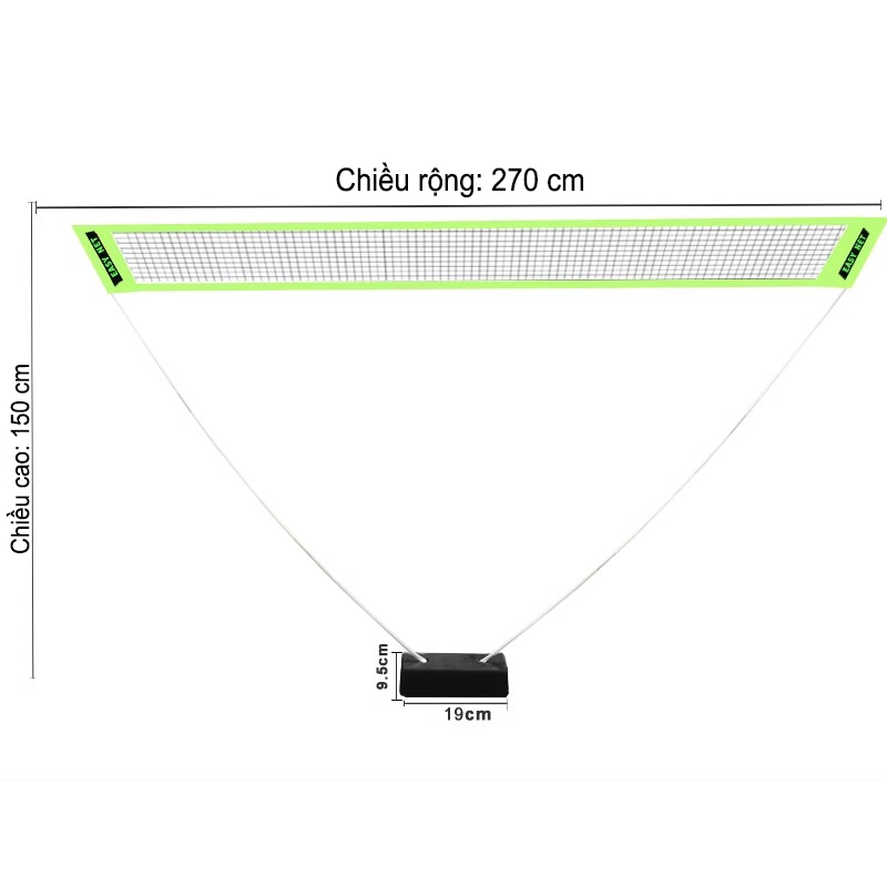 Lưới cầu lông gấp gọn bộ phụ kiện lưới pickleball chơi tại nhà tháo rời di động tiện lợi [SẴN]