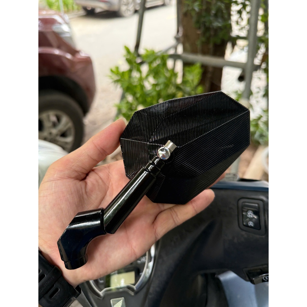 Gương Đen Chân 10 - 3D Lắp zin cho các dòng xe máy, mặt gương trong, sắc nét - Đủ tiêu chuẩn giao thông