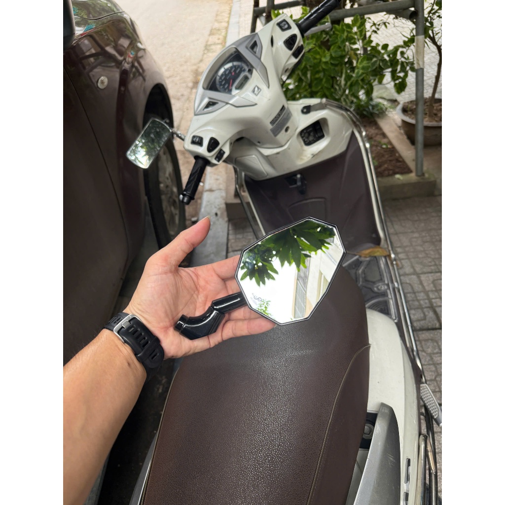 Gương Đen Chân 10 - 3D Lắp zin cho các dòng xe máy, mặt gương trong, sắc nét - Đủ tiêu chuẩn giao thông
