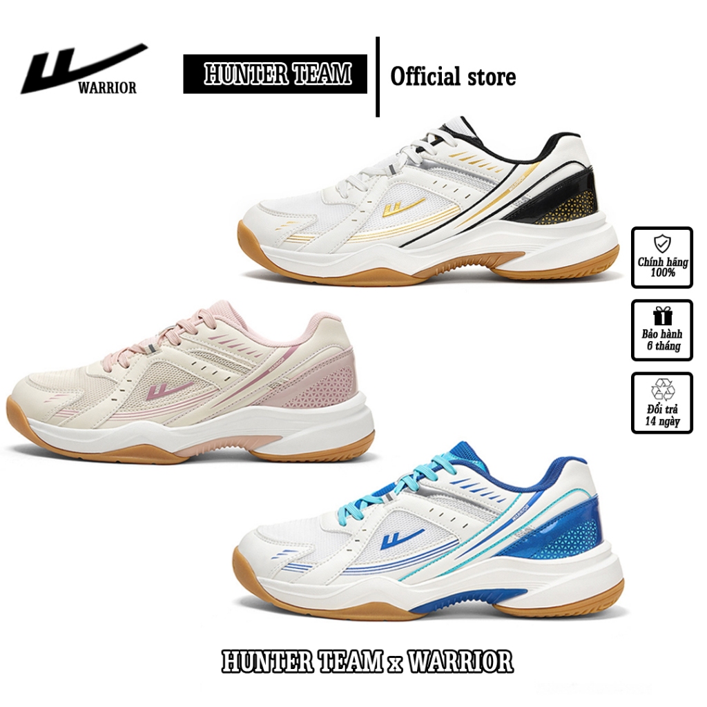 Giày Pickleball, Tennis, Cầu lông Unisex chính hãng Warrior Đế cao su chống mài mòn, bám sân - W040