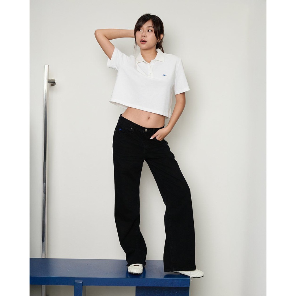 TheBlueTshirt - Quần jeans phom suông cạp cao ống quần đứng cho nữ - Straight A Jeans - Women