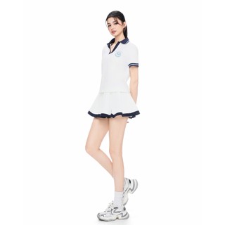 CARA Áo polo nữ Pottie tay ngắn form rộng phối viền năng động