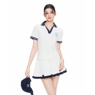 CARA Áo polo nữ Pottie tay ngắn form rộng phối viền năng động