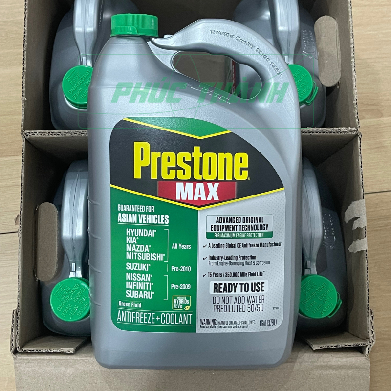 Nước làm mát ô tô màu xanh lá Prestone MAX Asian Vehicles 3,78L nhập khẩu Mỹ - Chính hãng