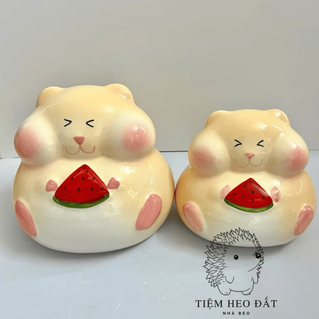 Heo đất hamster Bát Tràng siêu dễ thương - Tiết kiệm tiền, quà tặng decor độc đáo