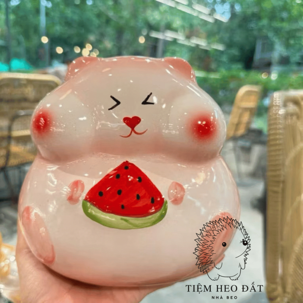 Heo đất hamster Bát Tràng siêu dễ thương - Tiết kiệm tiền, quà tặng decor độc đáo