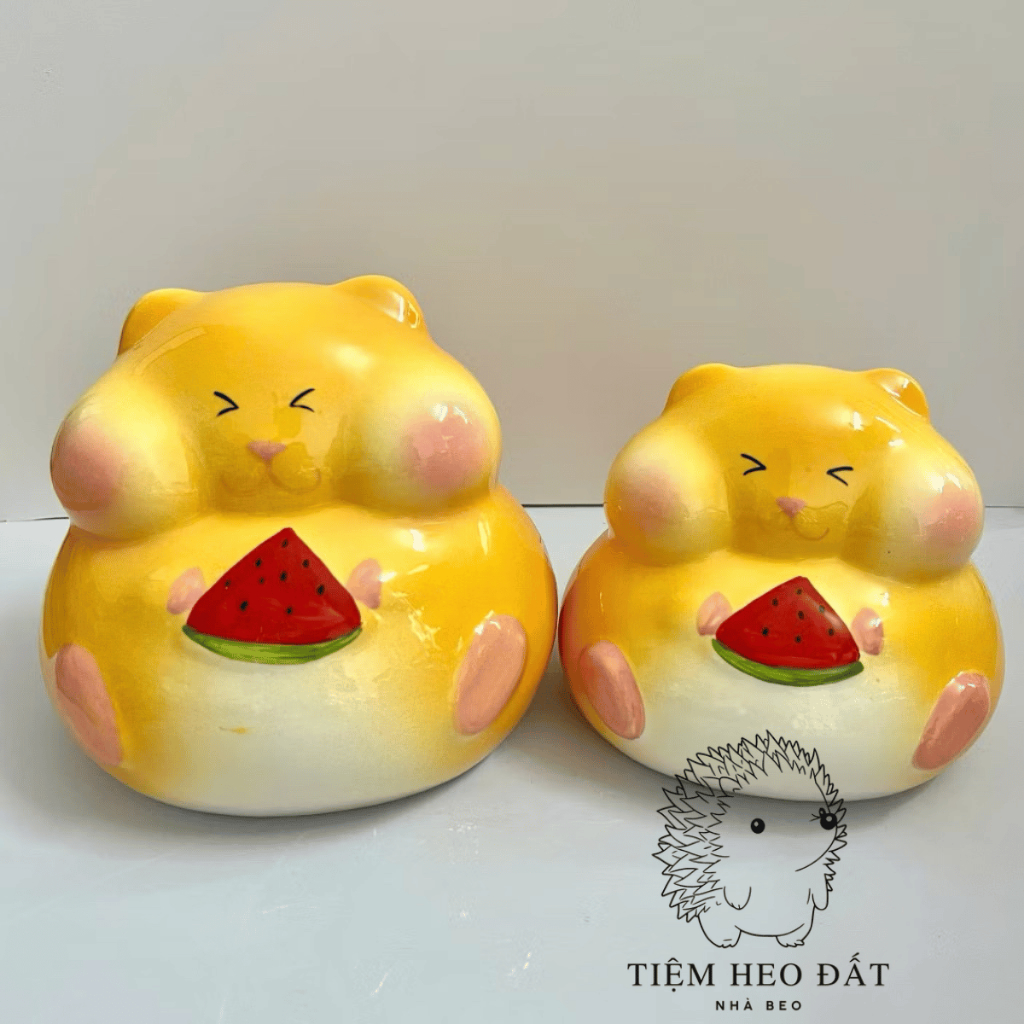 Heo đất hamster Bát Tràng siêu dễ thương - Tiết kiệm tiền, quà tặng decor độc đáo