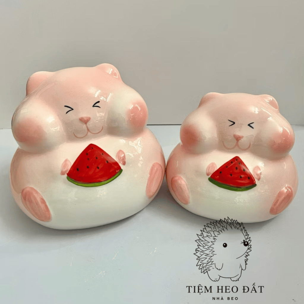 Heo đất hamster Bát Tràng siêu dễ thương - Tiết kiệm tiền, quà tặng decor độc đáo