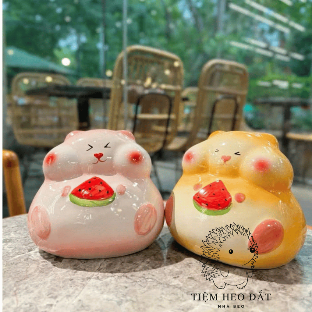 Heo đất hamster Bát Tràng siêu dễ thương - Tiết kiệm tiền, quà tặng decor độc đáo