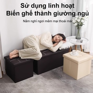 Ghế đôn đựng đồ hộp đựng đồ Đồ Đa Năng 2 Trong 1 Có Gấp Gọn Vừa Để Đồ Vừa Ngồi Tiết Kiệm Không Gian