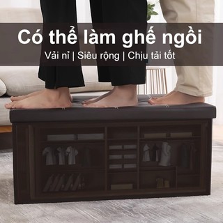 Ghế đôn đựng đồ hộp đựng đồ Đồ Đa Năng 2 Trong 1 Có Gấp Gọn Vừa Để Đồ Vừa Ngồi Tiết Kiệm Không Gian
