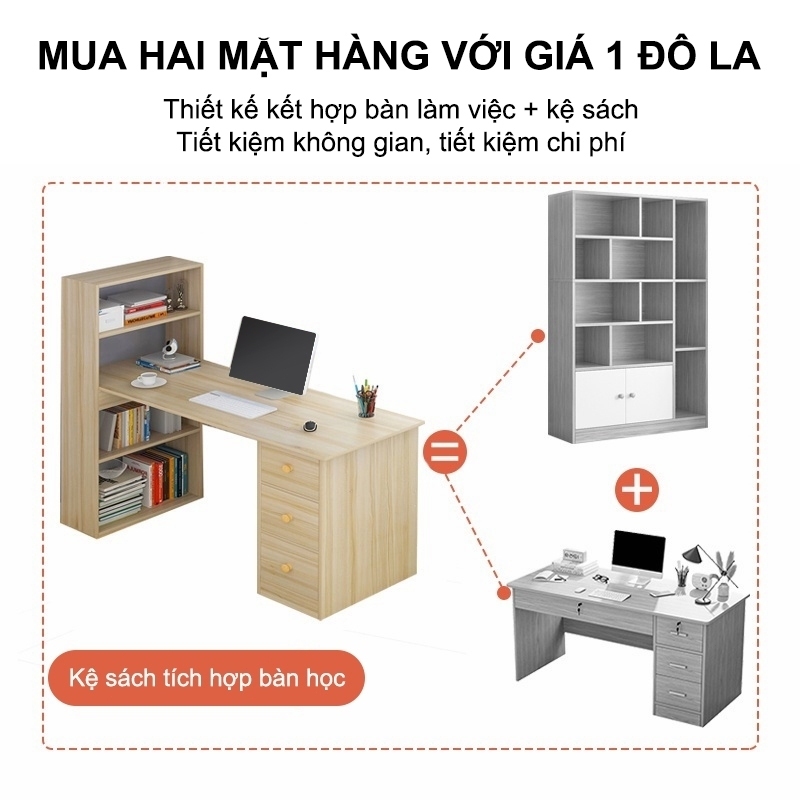 HUHU Bàn Máy Tính Hiện Đại Bàn Làm Việc Bàn Học Kèm Ngăn Kéo Thiết Kế Tối Giản Phòng Làm Việc | BigBuy360 - bigbuy360.vn