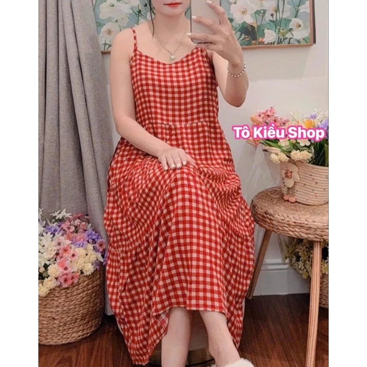ĐẦM 2 DÂY FORM BABY DOLL_Đầm Tole Nữ Mặc Nhà, Đầm Lanh Nữ Mềm Mát