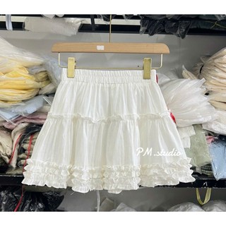 Chân Váy Ngắn Nữ Cạp Chun Bèo Tầng Trắng Xòe Nữ Tính – Thời Trang Hè Phong Cách Hàn Quốc