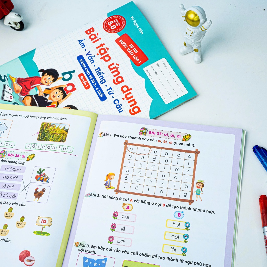 Sách - Bài tập Ứng dụng - Dành cho bé từ 3-6 tuổi (Ứng dụng QR code 5.0 hiện đại nhất) Quyển 1