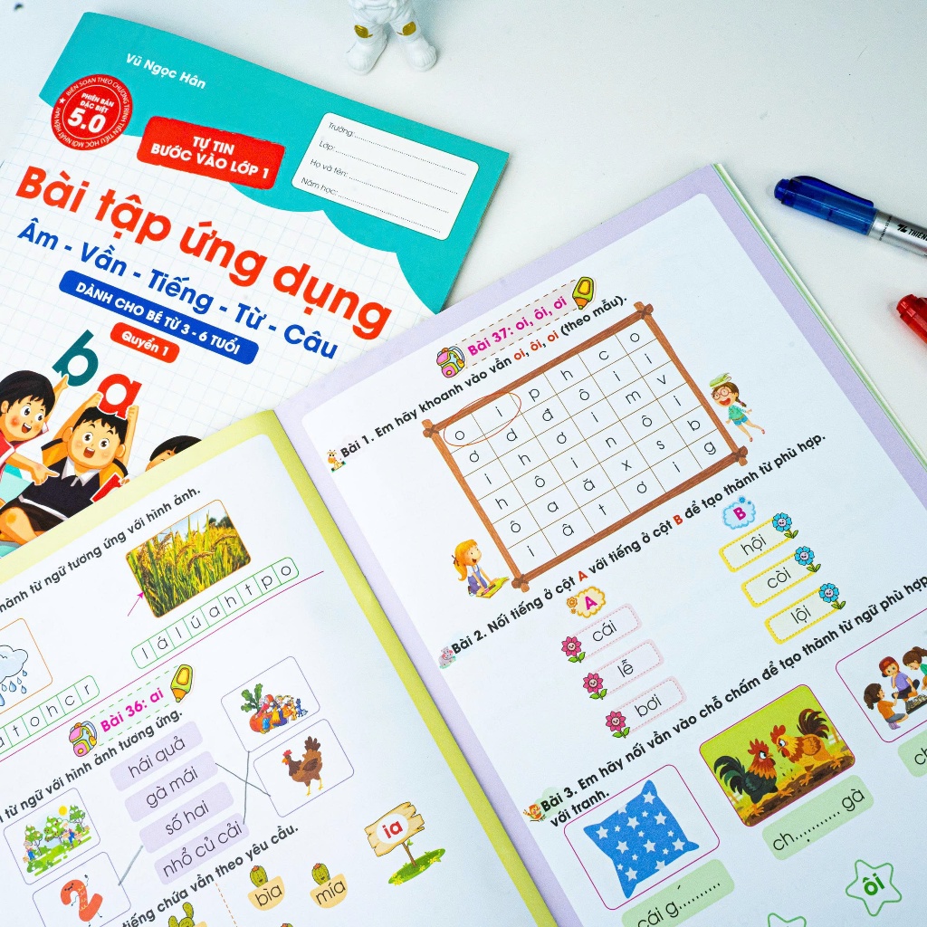 Sách - Bài tập Ứng dụng - Dành cho bé từ 3-6 tuổi (Ứng dụng QR code 5.0 hiện đại nhất) Quyển 1