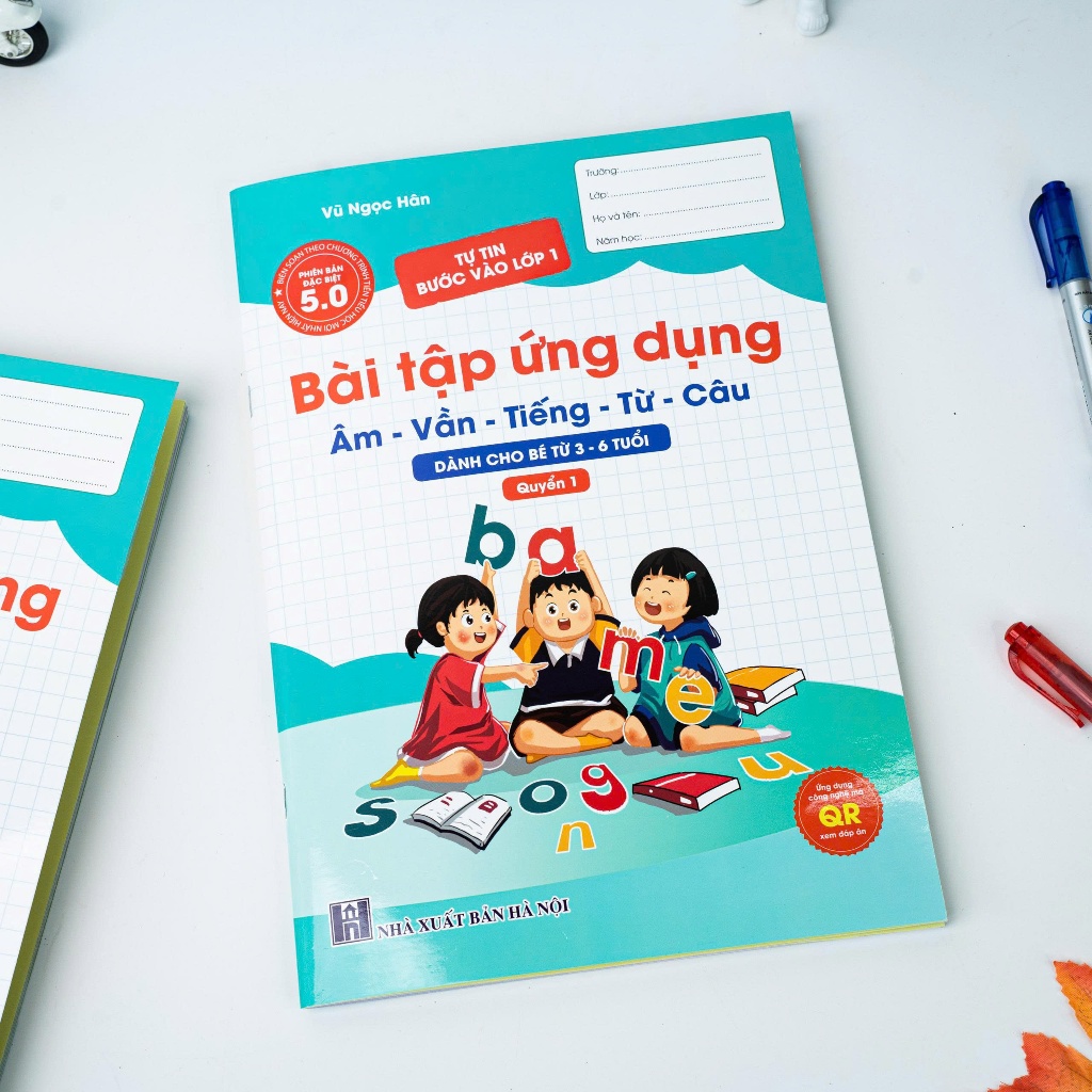 Sách - Bài tập Ứng dụng - Dành cho bé từ 3-6 tuổi (Ứng dụng QR code 5.0 hiện đại nhất) Quyển 1