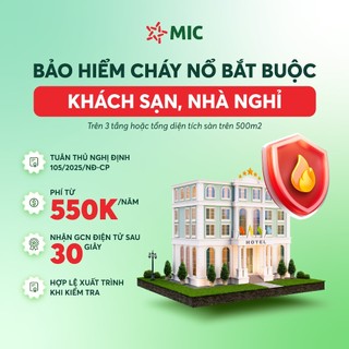 Toàn quốc [E-Voucher] Bảo hiểm cháy nổ bắt buộc cho Khách sạn, Nhà nghỉ, hợp lệ xuất trình kiểm tra, phí từ 550k/năm