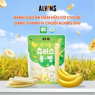 Bánh gạo ăn dặm hữu cơ cho bé  dạng thanh Alvins từ 6 tháng tuổi