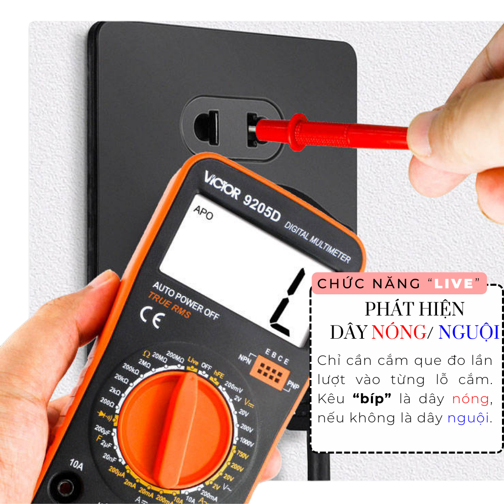 Đồng hồ đo vạn năng VICTOR VC9205 Đầy Đủ Chức Năng, Truerms Chính Xác - Anh Phát