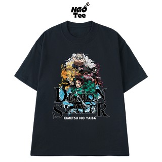 Áo Thun Demon Slayer Kimetsu No Yaiba Movie Vô Hạn Thành Vải Cotton 100 Cao Cấp Form Rộng