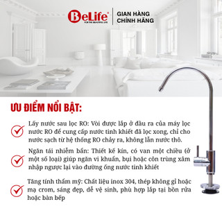 Vòi máy lọc nước Ro gạt nối nhanh chất liệu inox, lắp được mọi loại máy Ro
