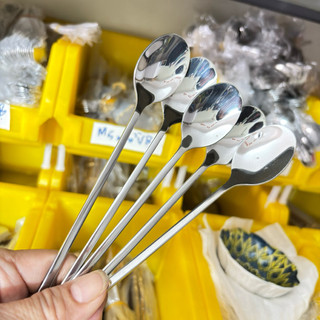(Giá Sỉ) combo 8/12 Muỗng Sinh Tố Inox Dài 23cm Thìa Cà Phê Thép Không Rỉ