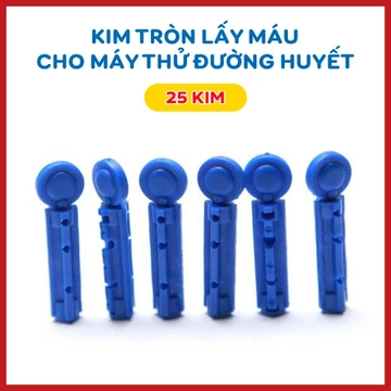 Combo 25 Kim lấy máu tròn dùng cho các máy đo đường huyết On Call, Sinocare, Omron, Microlife, One Touch