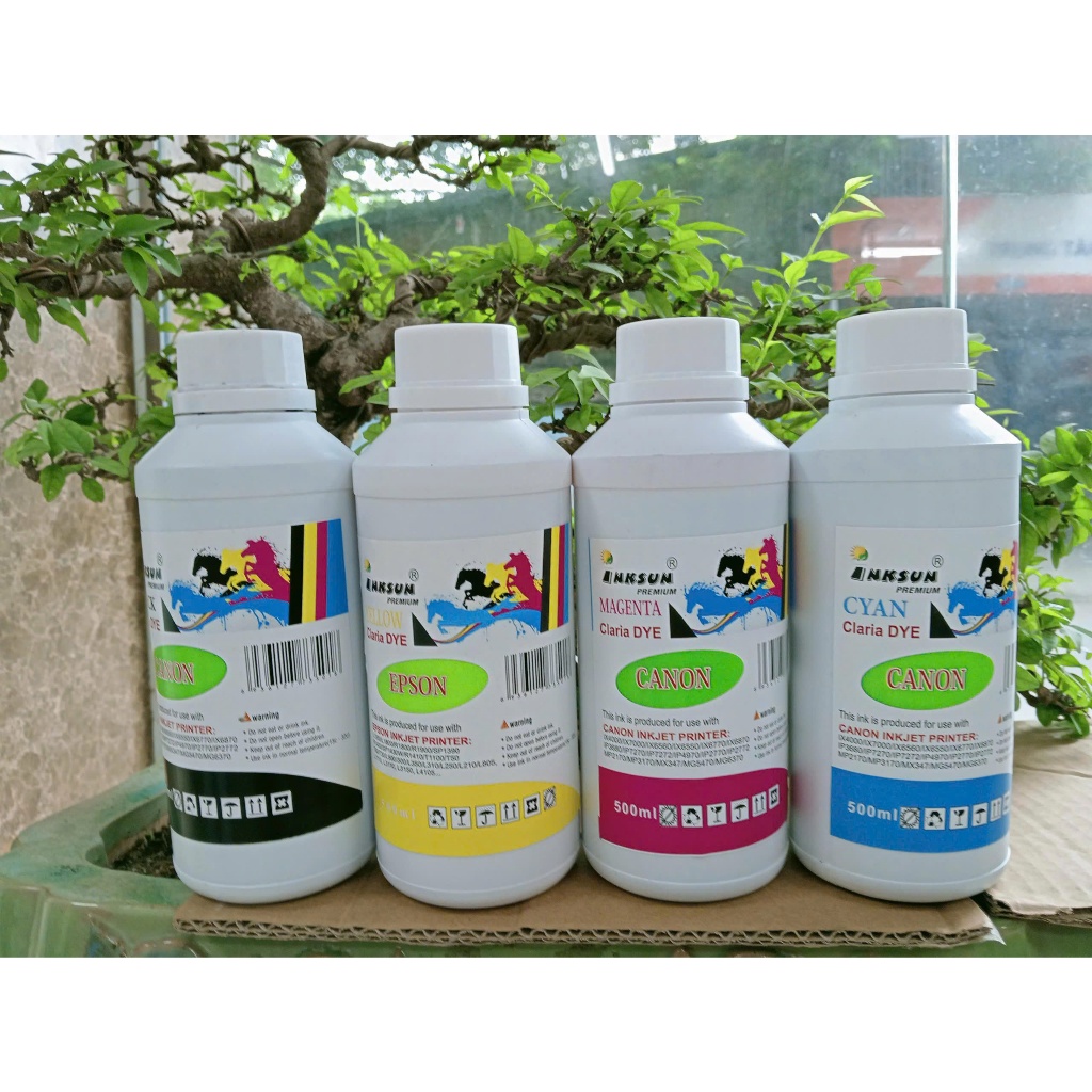 Mực in Canon Dye uv Inksun 500ml chất lượng cao đủ màu cho Canon G1010 G1020 – Máy In Tốt