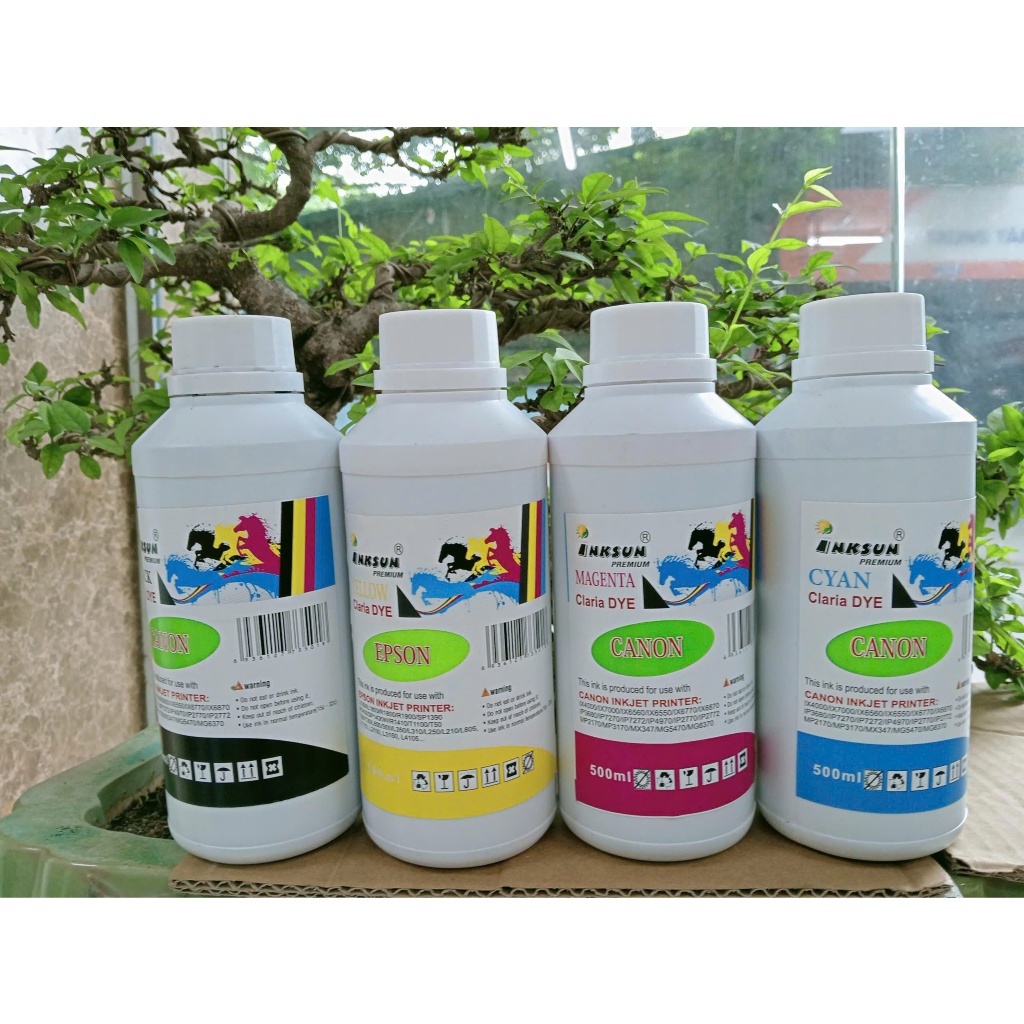 Mực in Canon Dye uv Inksun 500ml chất lượng cao đủ màu cho Canon G1010 G1020 – Máy In Tốt