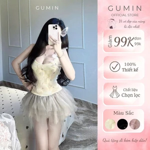 Set áo hoa hai dây Quảng Châu mix chân váy tơ tầng bồng siêu xinh