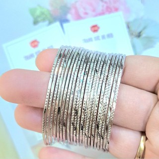 [Tặng bông tai khi mua 3 bộ ] Bộ vòng tay Ximen inox 7 cái chạm khắc không đen không gỉ sắt Không khóa Trang sức Bé Heo