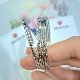 [Tặng bông tai khi mua 3 bộ ] Bộ vòng tay Ximen inox 7 cái chạm khắc không đen không gỉ sắt Không khóa Trang sức Bé Heo