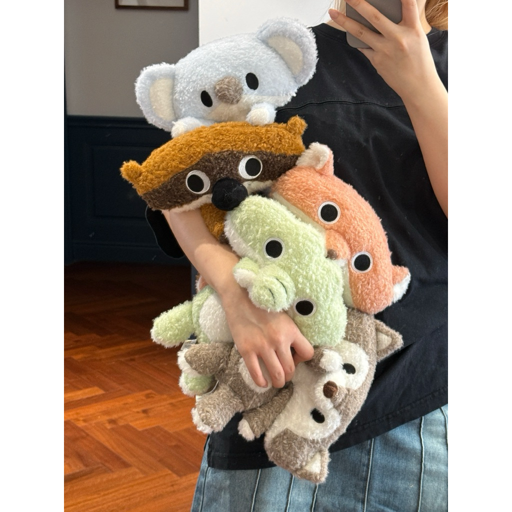 Gấu Thú Bông Mặt Vuông Hề Hước Cáo Mèo Puppy Cún Chó Chồn Sói Koala Lông Xù Siêu Mềm Mịn Siêu Dễ Thương