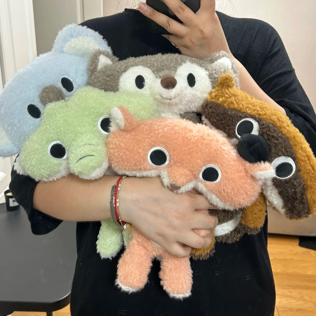 Gấu Thú Bông Mặt Vuông Hề Hước Cáo Mèo Puppy Cún Chó Chồn Sói Koala Lông Xù Siêu Mềm Mịn Siêu Dễ Thương