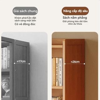 Giá sách Kệ sách đứng tủ sách gia đình, giá lưu trữ phòng khách, tủ sách nhỏ phòng ngủ đa tầng Không có tấm cửa