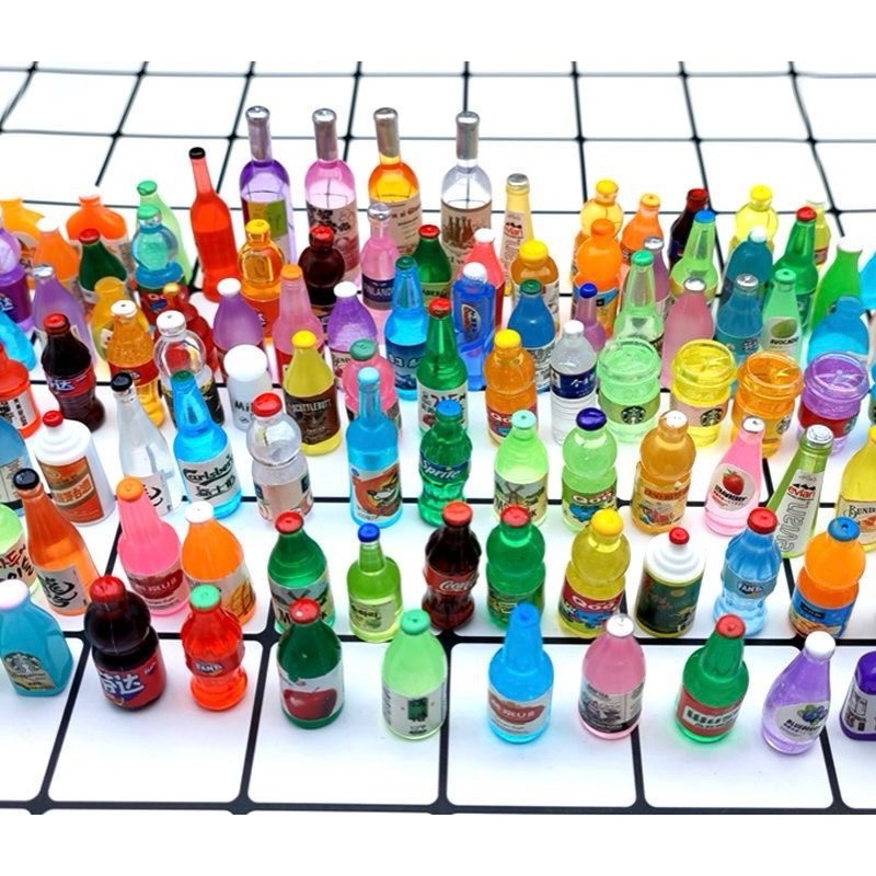 Chai Nước Đồ Ăn Mini Charm DIY Làm Đồ Handmade Đồ Chơi Nhà Mini Đồ Chơi Búp Bê