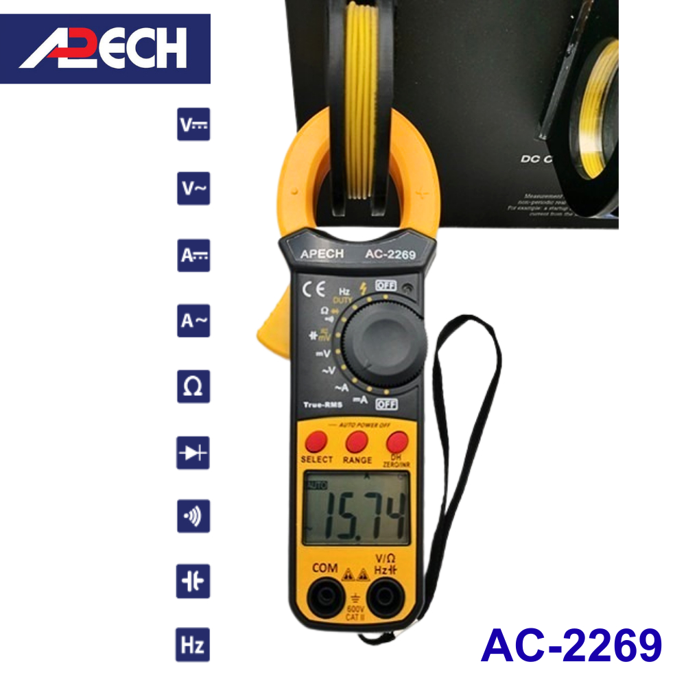 Ampe Kìm Kẹp Dòng DC APECH AC2269 TrueRMS, Đa Năng, Đo Chính Xác - Anh Phát