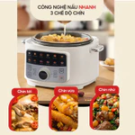[Chính Hãng] Nồi Áp Suất Điện Đa Năng VENKO – Dung Tích 4L, Công Suất 1300W – Nấu Cơm, Hầm Xương, Nấu Cháo — ảnh 2