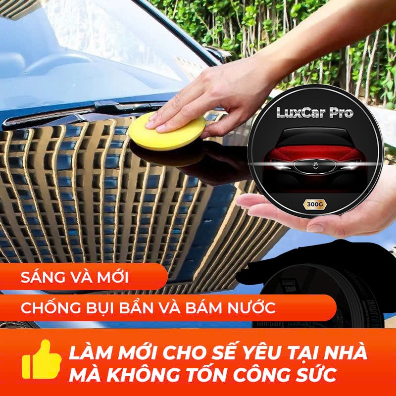Sáp Đánh Bóng Xe Ô Tô Xe Máy Luxcar Pro 300g – Phủ Bóng, Chống Xước, Bảo Vệ Sơn Xe Cao Cấp