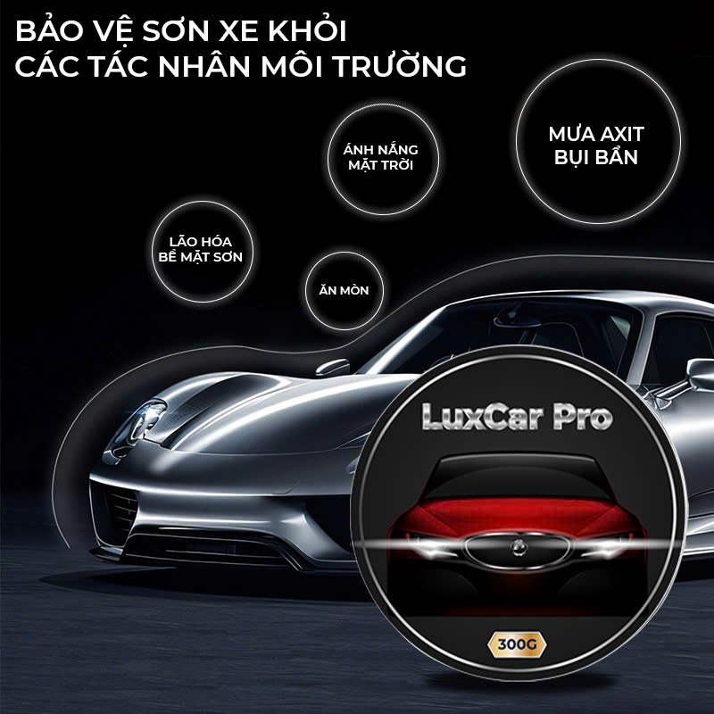 Sáp Đánh Bóng Xe Ô Tô Xe Máy Luxcar Pro 300g – Phủ Bóng, Chống Xước, Bảo Vệ Sơn Xe Cao Cấp