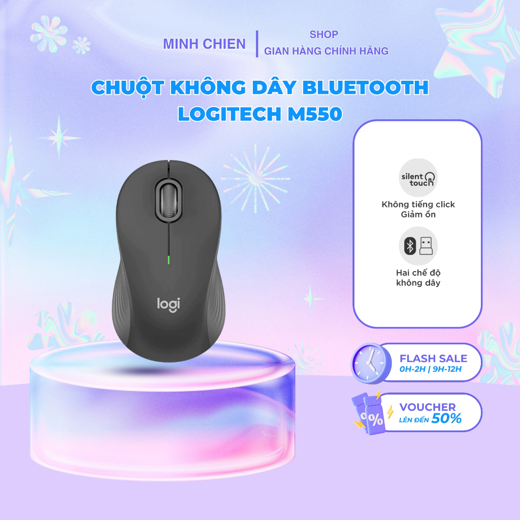 Chuột không dây Bluetooth Logitech M550 Signature - SmartWheel, giảm ồn ...