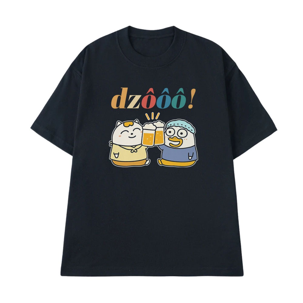 Áo Thun Ăn Nhậu Dzooo Câu Nói Text Hài Hước Dân Nhậu Dành Nam Nữ Form Rộng Cotton 250gsm In Theo Yêu Cầu