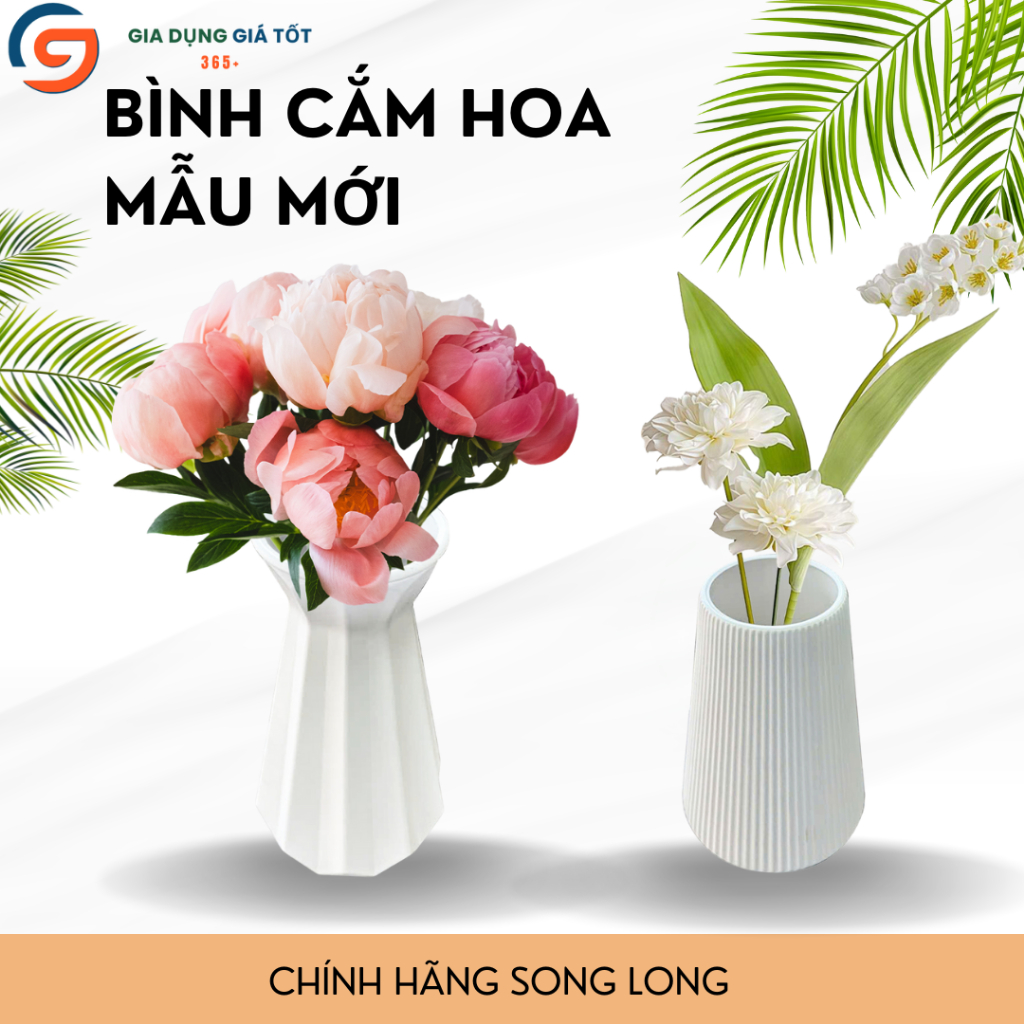 Bình nhựa cắm hoa - bình trang trí để bàn, lọ cắm hoa tươi, hoa giả, decor phòng khách, phòng ngủ