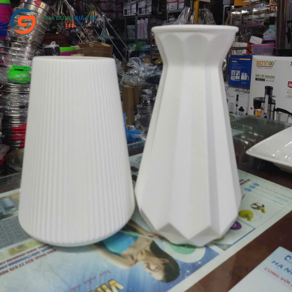 Bình nhựa cắm hoa - bình trang trí để bàn, lọ cắm hoa tươi, hoa giả, decor phòng khách, phòng ngủ