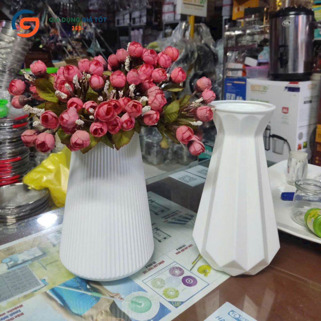 Bình nhựa cắm hoa - bình trang trí để bàn, lọ cắm hoa tươi, hoa giả, decor phòng khách, phòng ngủ