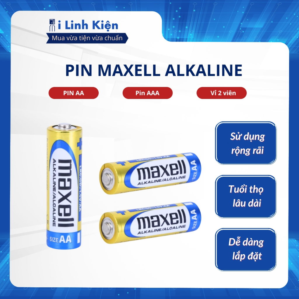 Pin Maxell Alkaline AAA AA vỉ 2 viên | Shopee Việt Nam